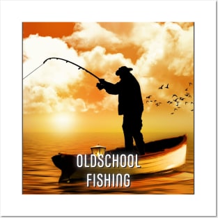 Old School Fishing Fisherman Posters and Art